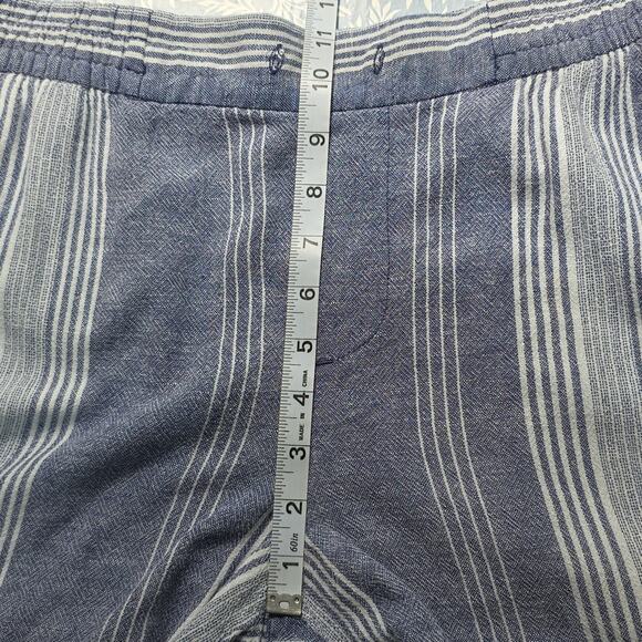 Old Navy Womens Sz 2X Plus Blue/White Linen Blend Stripe Pockets Ankle Pants - Picture 8 of 12